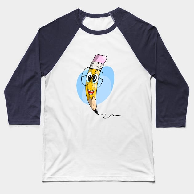 Cute Pencil Character Baseball T-Shirt by TTirex